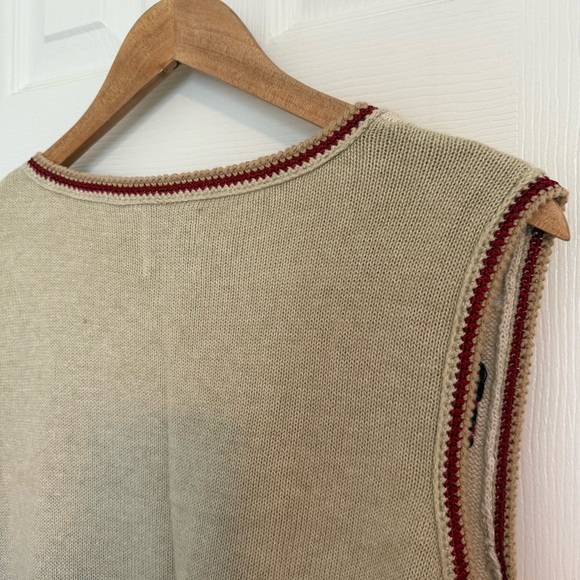 Blast Vintage 90s Sweater Vest Knitted Patchwork Knit Embroidered Plus size 1XL - Picture 6 of 8